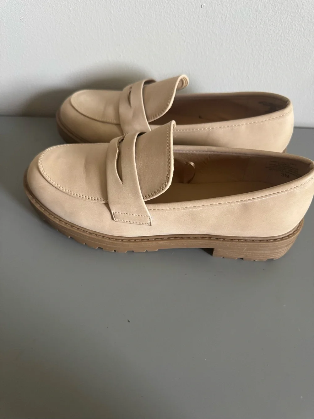 Chunky Soda Kids Beige Tan Moccasin Loafers